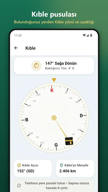Vakitane kıble pusulası